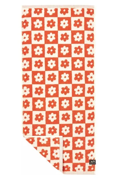 Slowtide Gigi Floral Cotton Hand Towel In Rust