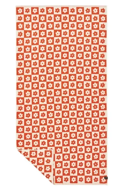 Slowtide Gigi Floral Cotton Bath Towel In Rust