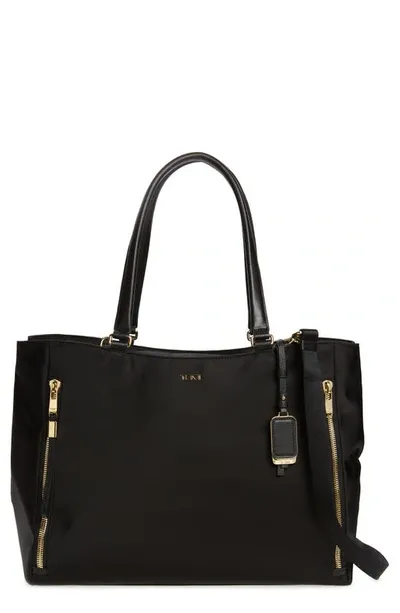 Tumi Large Valetta Tote In Black/gold