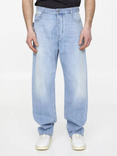 Bottega Veneta Light Bleached Straight Leg Denim In Light Blue