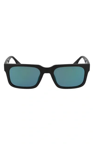 Converse Fluidity 52mm Rectangular Sunglasses In Matte Black