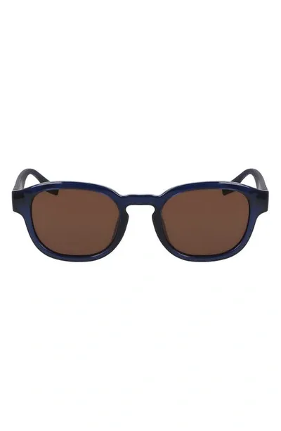 Converse Fluidity 50mm Round Sunglasses In Crystal  Navy