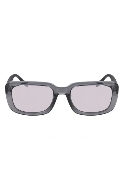 Converse Fluidity 54mm Rectangular Sunglasses In Crystal Cyber Grey