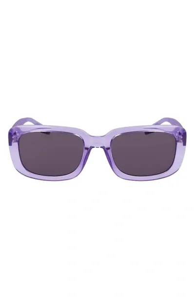 Converse Fluidity 54mm Rectangular Sunglasses In Crystal Vapor Violet