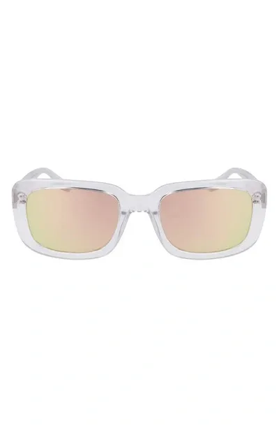 Converse Fluidity 54mm Rectangular Sunglasses In Crystal Clear