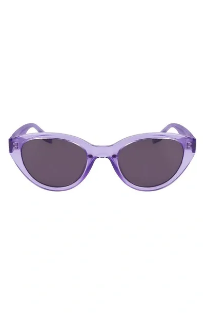 Converse Fluidity 52mm Cat Eye Sunglasses In Crystal Vaper Violet