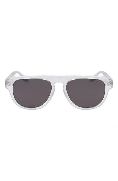 Converse Fluidity 53mm Aviator Sunglasses In Crystal Clear