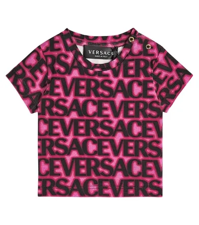 Versace Baby Girls Pink Cotton Logo T-shirt