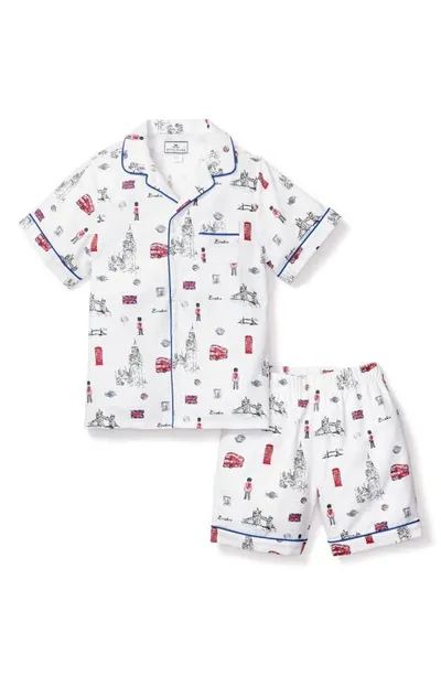 Petite Plume Kids' Little Boy's & Boy's London Is Calling Classic Short Set In White