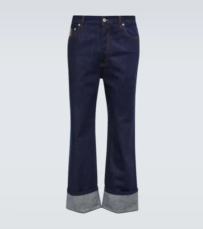 Loewe Fisherman Jeans In Denim With Turn-up In Indigo