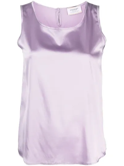 Snobby Sheep Sleeveless Silk Blouse In Lilac