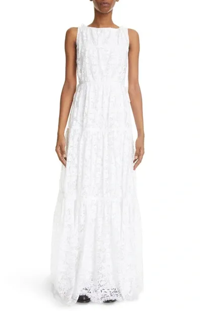 Erdem Isla Tie Shoulder Floral Lace Gown In White