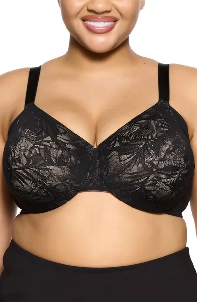 Felina Jessamine Underwire Minimizer Bra In Black