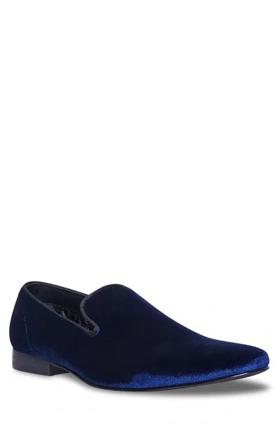 Steve Madden Laight Loafer In Blue Velvet