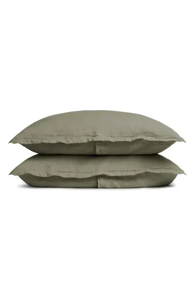 Parachute Set Of 2 Linen Shams In Moss