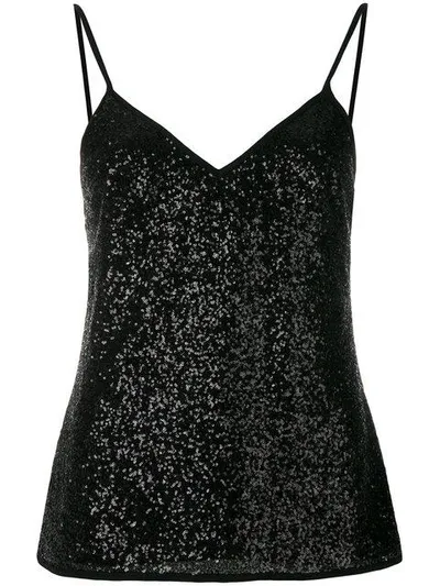 Elie Saab Camisole-top Mit Pailletten In Black