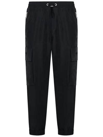 Balmain Drawstring Cropped Trousers In Black