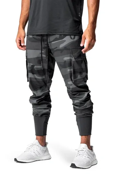 Asrv Tetra-lite Cargo High Rib Jogger In Black Camo