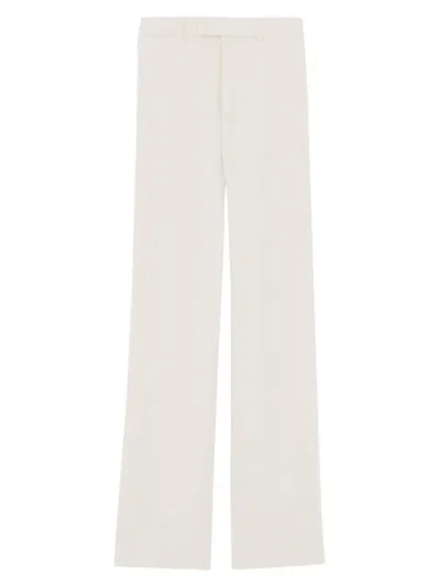 Saint Laurent Large Satin Crepe Pants In White