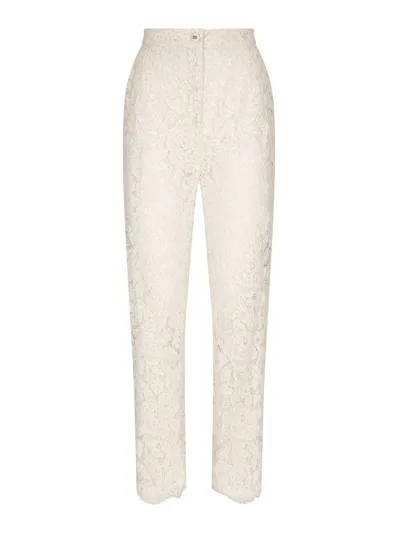 Dolce & Gabbana Lace Trousers In White