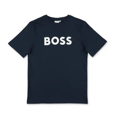 Hugo Boss Kids' Navy Blue Cotton Jersey Boy  T-shirt