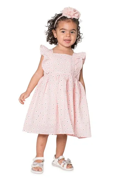 Popatu Kids' Daisy Pinafore Dress In Pink