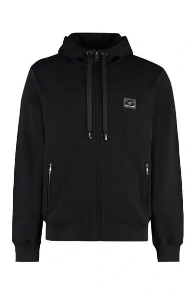 Dolce & Gabbana Full Zip Hoodie In Black