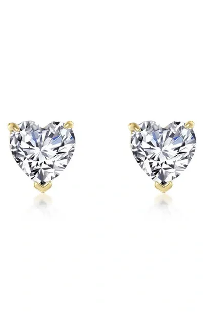 Lafonn Simulated Diamond Heart Stud Earrings In White