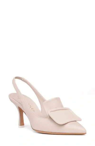 Beautiisoles Greta Pointed Toe Pump In Off White Leather