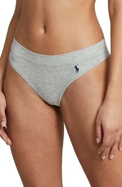 Polo Ralph Lauren Stretch Cotton Thong In Grey