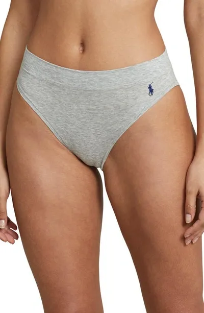 Polo Ralph Lauren High Cut Briefs In Heather Gray