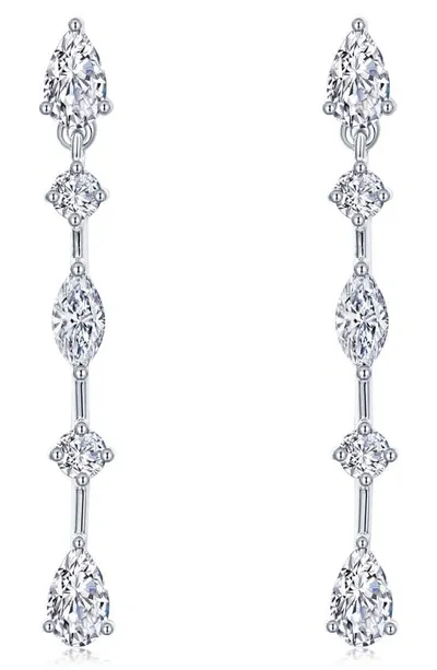 Lafonn Simulated Diamond Linear Drop Earrings In White