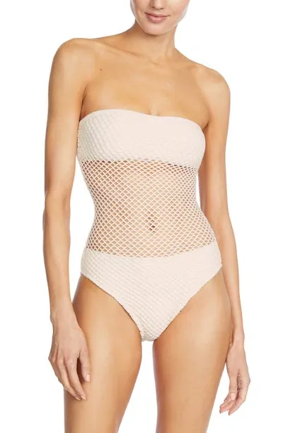 Robin Piccone Women's Pua Netted One-piece Swimsuit In Ecru