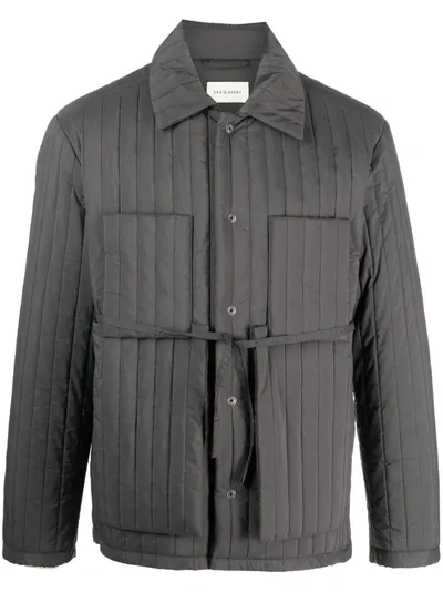 Craig Green Tied-waist Quilted Jacket In Grey