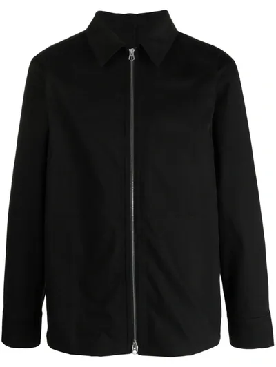 Jil Sander Zip Up Shirt Jacket In Black