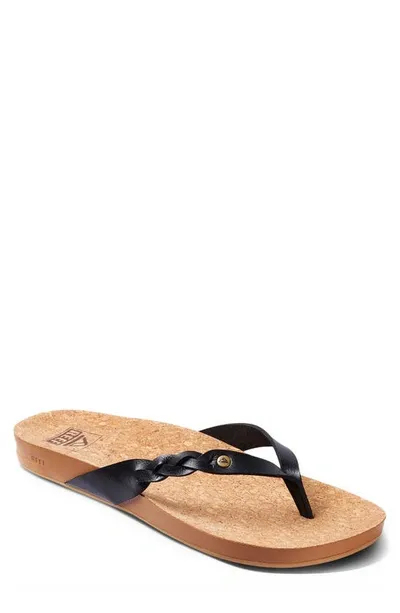 Reef Cushion Twist Court Flip Flop In Black