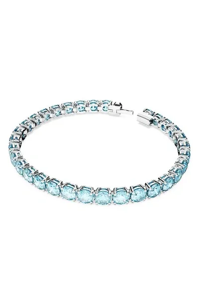 Swarovski Matrix Tennis Armband In Blue