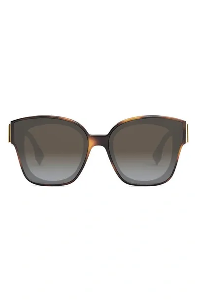 Fendi Oversized F Logo Acetate Cat-eye Sunglasses In Havana