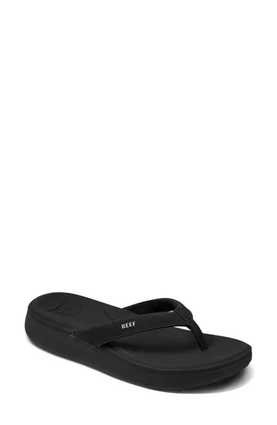 Reef Cushion Cloud Platform Flip Flop In Black