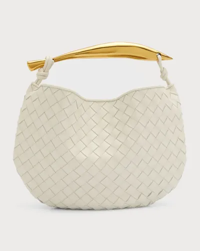 Bottega Veneta Sardine Intrecciato Crossbody Bag In Chalk