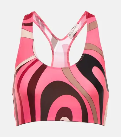 Pucci Printed Bra Top In Pink