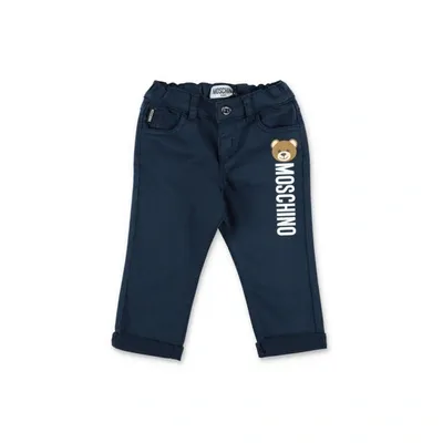 Moschino Blue Cotton Gabardine Baby Boy  Pants