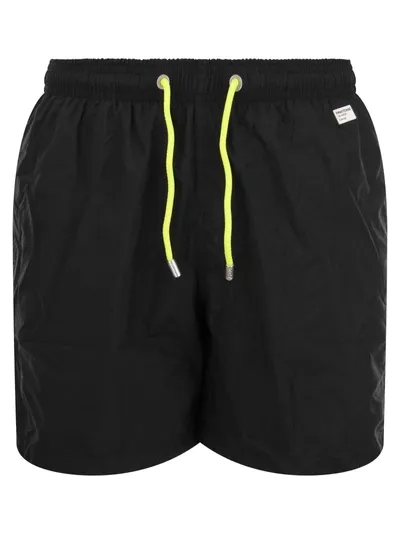 Mc2 Saint Barth Beach Boxer Shorts In Lightweight Fabric In Black