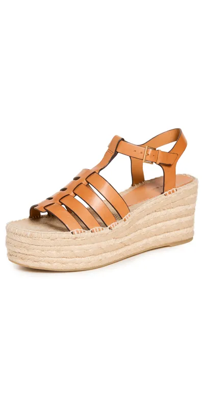 Tory Burch Fisherman Espadrille Wedge In Toasted Souffle