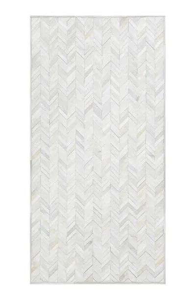 Solo Rugs Meir Genuine Calf Hair Area Rug In Ivory