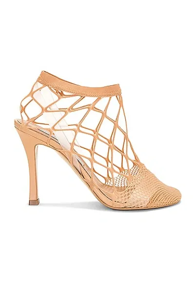 Stella Mccartney Stella 100 Fishnet Shoe Boots In Camel