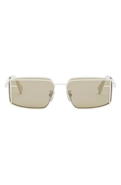 Fendi First Rectangular Sunglasses In Ivory