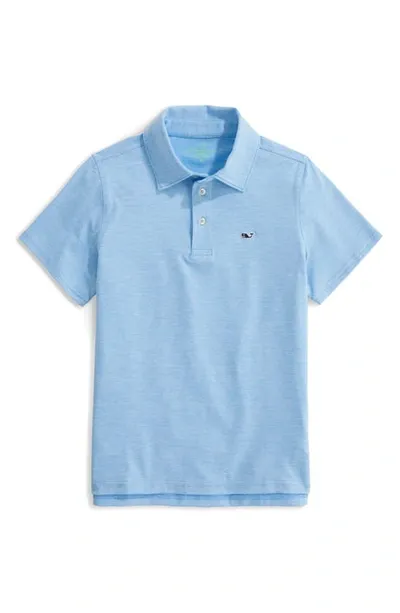 Vineyard Vines Kids' St. Jean Stripe Sankaty Performance Polo In Ocean Breeze Tejeda