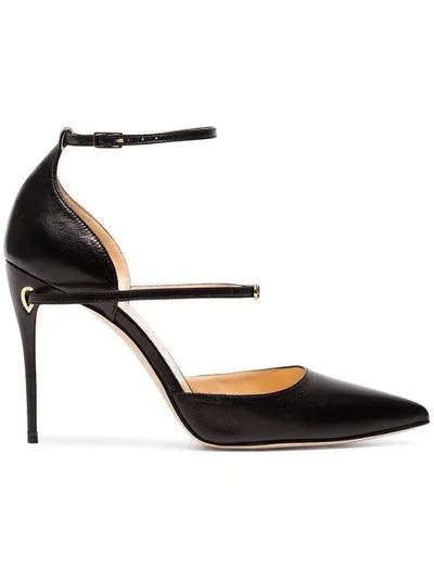 Jennifer Chamandi Black Enrico 105 Leather Pumps