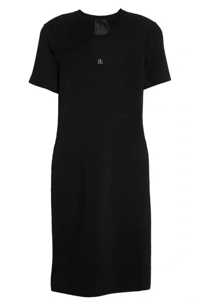 Givenchy 4g Logo Rib Knit Dress In Black